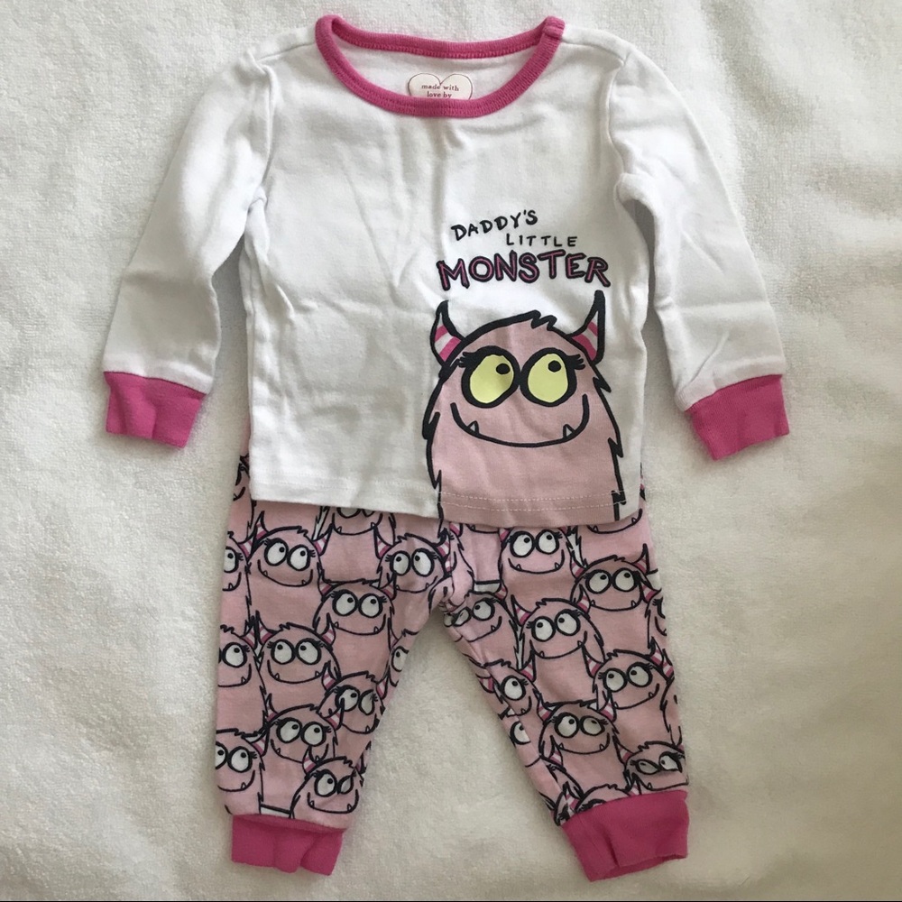 Baby Girl monster pajamas 3-6M